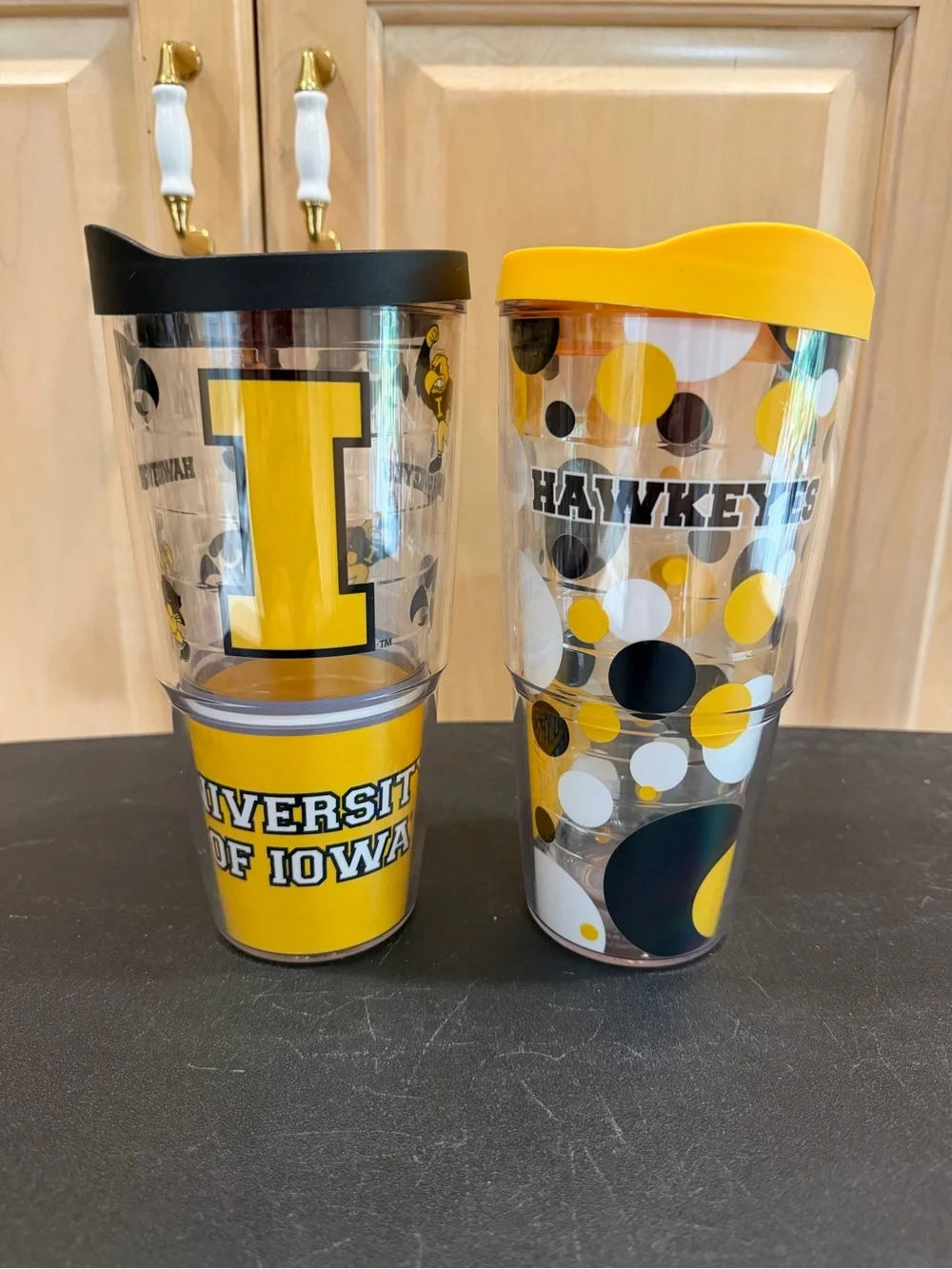 tervis University of Iowa Hawkeyes Yellow and Black Tumblers - Set of 2